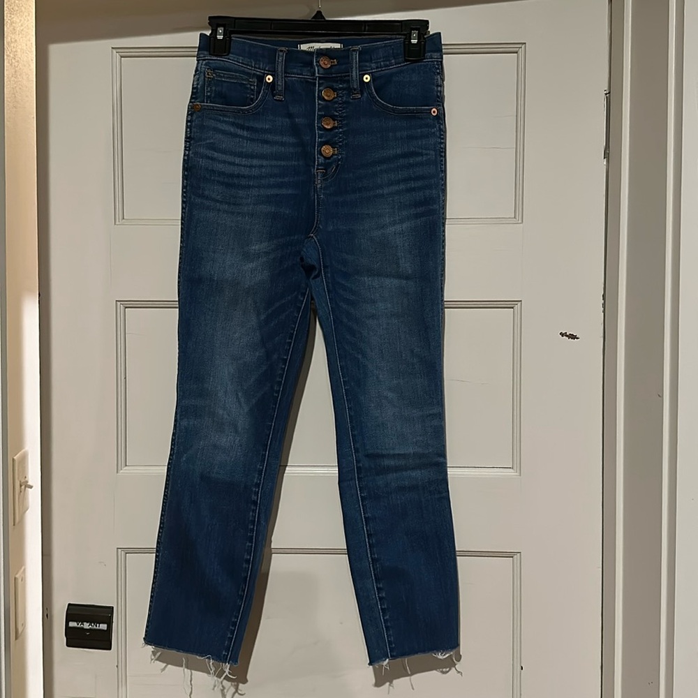 Madewell 10” high rise button fly skinny crop jeans